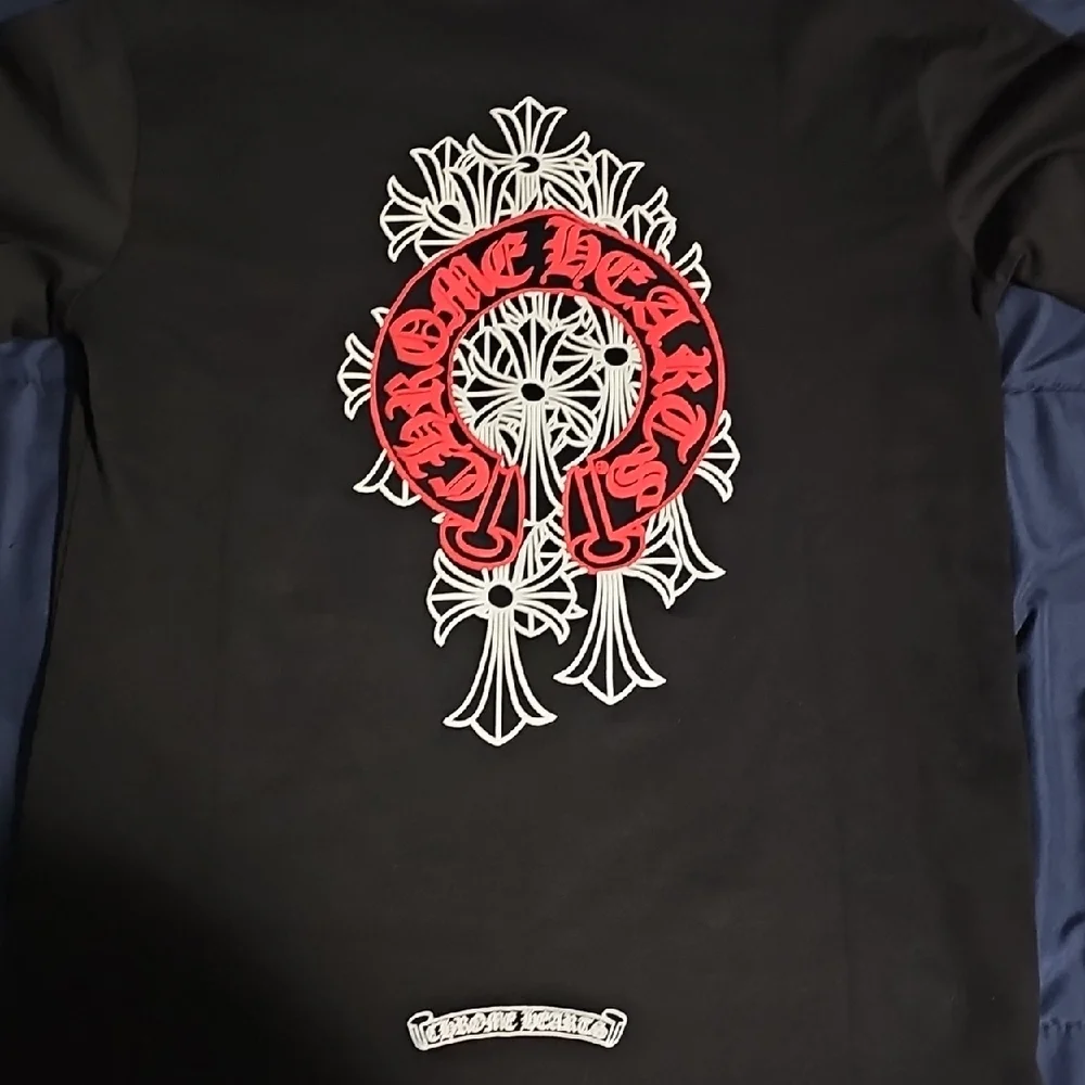 Chrome Hearts Black Tee with Red and White Design - Picture 1 of 16